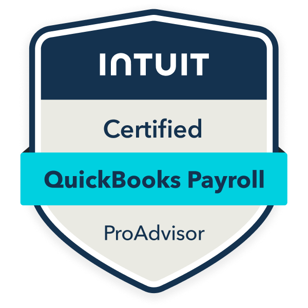 Intuit Certified QuickBooks Payroll certification badge for payroll management expertise